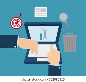 Teamwork concept with office icons design, vector illustration 10 eps graphic.