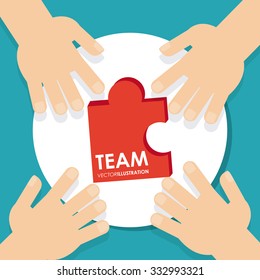 Teamwork concept with office icons design, vector illustration 10 eps graphic.