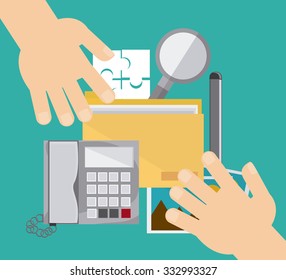Teamwork concept with office icons design, vector illustration 10 eps graphic.