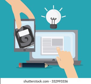 Teamwork concept with office icons design, vector illustration 10 eps graphic.