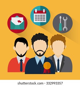 Teamwork concept with office icons design, vector illustration 10 eps graphic.