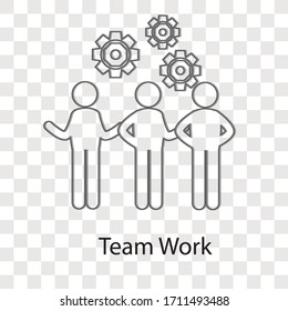 Teamwork concept on transparency background. Creative idea design. Flat vector illustration for template, brochure or presentation.