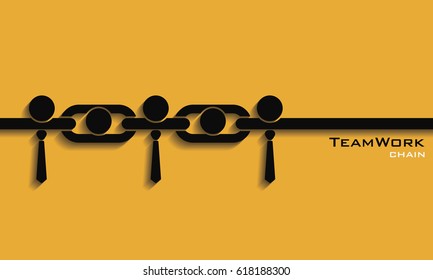 Teamwork concept / partner in chain, vector