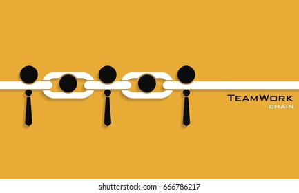 Teamwork concept / partner in chain, vector