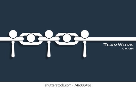 Teamwork concept / partner in chain, vector