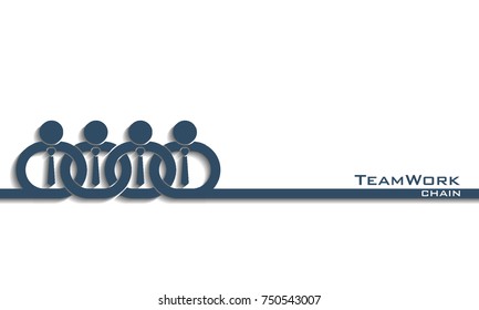 Teamwork Concept / Partner In Chain, Vector