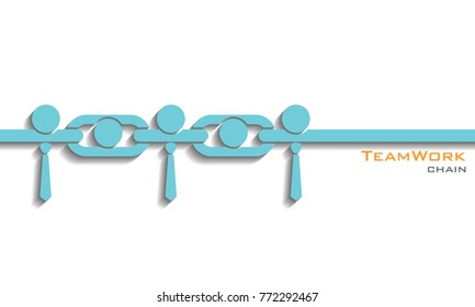 Teamwork concept / partner in chain, vector