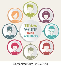 teamwork concept with people icons