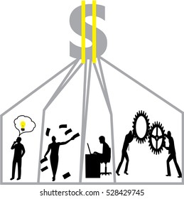 Teamwork concept with people working on the idea