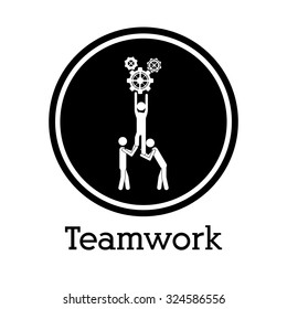 Teamwork concept with pictogram design, vector illustration eps 10