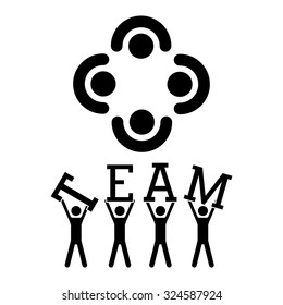 Teamwork concept with pictogram design, vector illustration eps 10