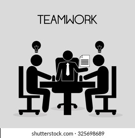 Teamwork concept with pictogram icons design, vector illustration 10 eps graphic.