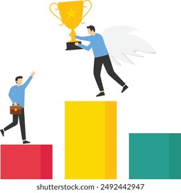 teamwork concept, pinnacle of success, partnership cooperation for business success. Business concept vector illustration, business flat cartoon, Analysis, office people.