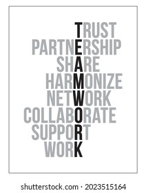 Teamwork concept poster design for office or work space. Inspirational and motivational quote Vector illustration. 