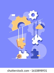 teamwork concept with puzzle. Can use for web banner, infographics,Jigsaw puzzle piece icon