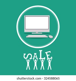 Teamwork concept with sale icon design, vector illustration eps 10