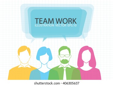 Teamwork Concept With Suggestive Text Over White Background 