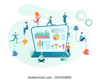 Teamwork Concept Vector Illustration
Developers and programmers are working on site optimization and modernization.