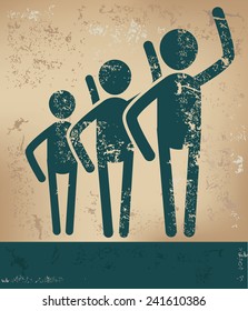 Teamwork concept,human resource design on old background,grunge vector