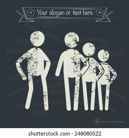 Teamwork concept,human resource design on old background,grunge vector