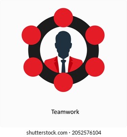 Concepto de icono de conexión o trabajo en equipo