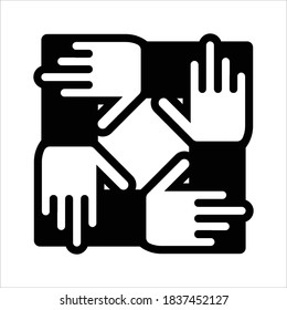 Teamwork connection icon on white background