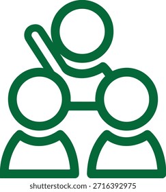 Trabalho em equipe e ligação representados por figuras ligadas