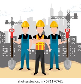 teamwork construction on site