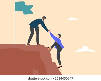 Teamwork kooperiert gemeinsam, um das Ziel zu erreichen