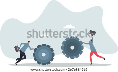 Teamwork and cooperation in a business setting, idea that working together can lead to success, collaboration or synergy.about a man and his life.