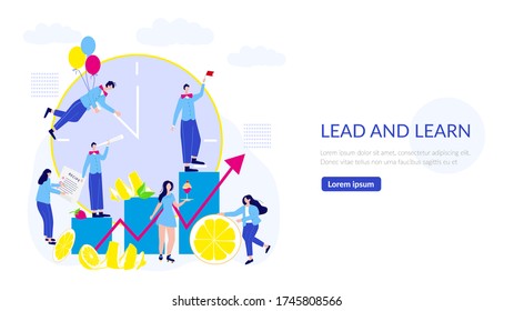 Teamwork, cooperation, partnership concept. Waiters, group colleagues, working process. Business concept. Team metaphor. Fun, trendy cartoon serving person. Flat vector illustration, isolated objects.