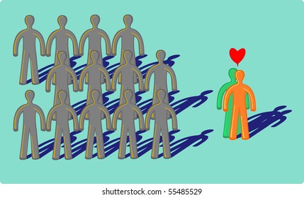 teamwork with couple in love