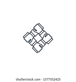 teamwork creative icon. line illustration. From Success icons collection. Isolated teamwork sign on white background.