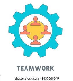 Teamwork creative icon. Simple illustration. Teamwork icon from human resources collection.  element for web, apps, software, print.