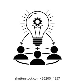 Teamwork and Creative Idea vector Icon Illustration