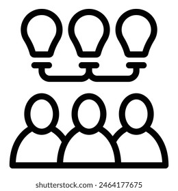 Teamwork creativity coach icon outline vector. Decision making mentor. Brainstorming strategy training