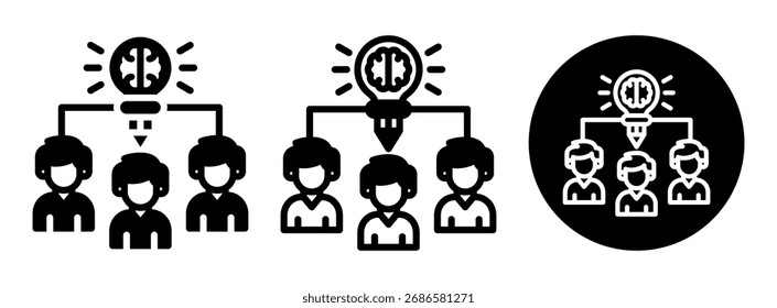 Trabajo en equipo Icono de creatividad Colección Glifo y Ilustración vectorial mixta