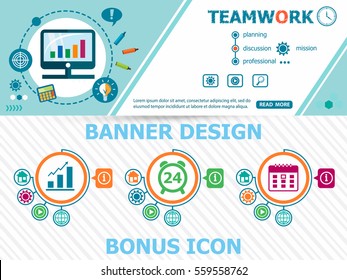 Teamwork design concepts and abstract cover header background for website design. Horizontal advertising business banner layout template
