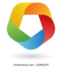 teamwork design in five colors