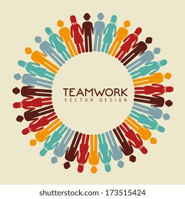teamwork design over  beige  background vector illustration 