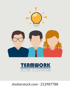 Teamwork design over beige background, vector illustration