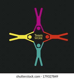 teamwork design over black   background vector illustration 