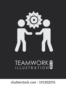 Teamwork design over black background, vector illustration