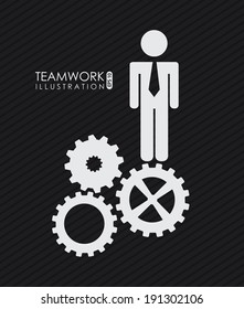 Teamwork design over black background, vector illustration