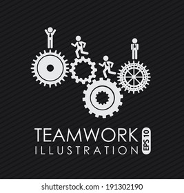 Teamwork design over black background, vector illustration