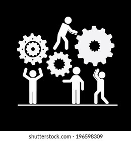 Teamwork design over black background, vector illustration