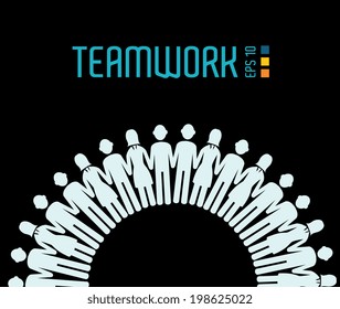 Teamwork design over black background, vector illustration
