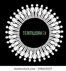 Teamwork design over black background, vector illustration