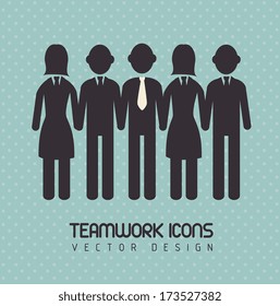 teamwork design over  blue  background vector illustration 