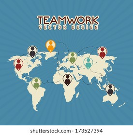teamwork design over  blue  background vector illustration 